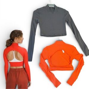 Lululemon LA Open Back Mock Neck Long Sleeve Bundle Ribbed Athleisure